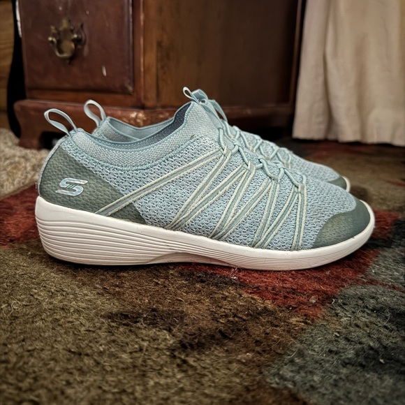 Skechers Light Blue Knit Sneakers - Picture 3 of 9